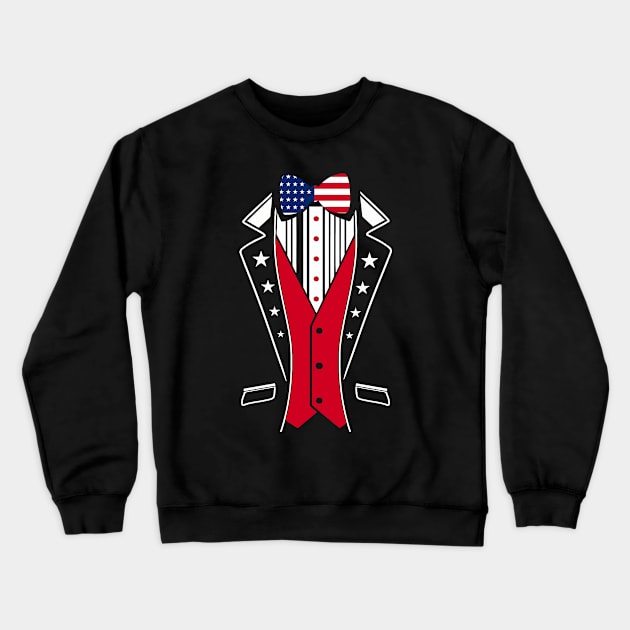 P&B Tuxedo Red Rose Funny Independence Day 4th Of July T Shirt Crewneck Sweatshirt by Adolphred